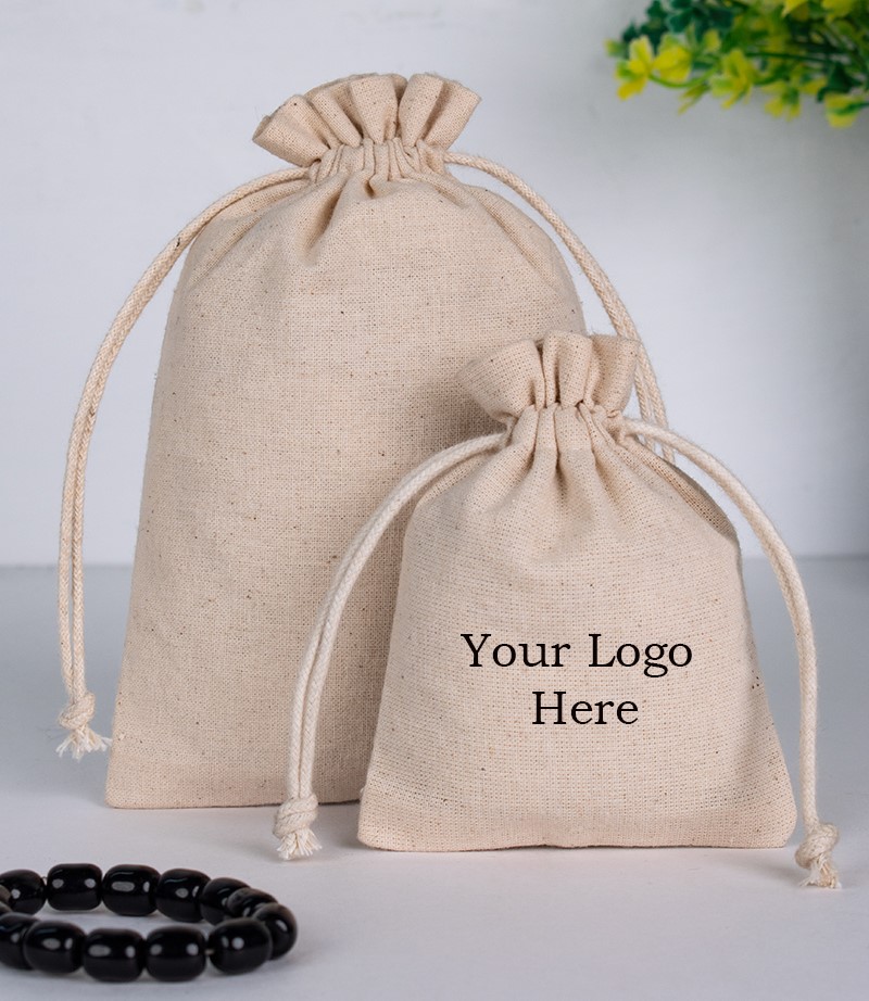 Plain Cotton Drawstring Pouches